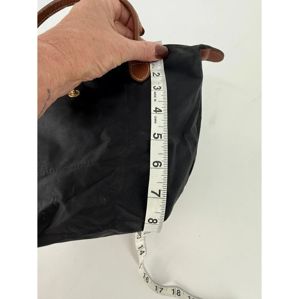 Longchamp Le Pliage Small Tote Bag Black Nylon Leather Trim 1621089001